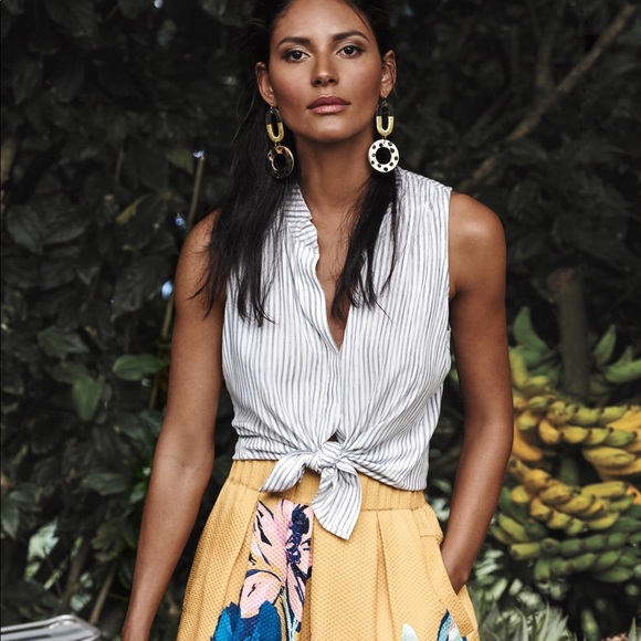 Anthropologie Dresses & Skirts - Maeve Yellow & Floral Print Skirt